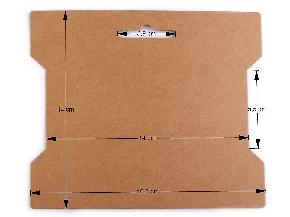 Paper Card Packaging Bobbin Spool 14x16.3 cm (package 100 pc.) - natural brown