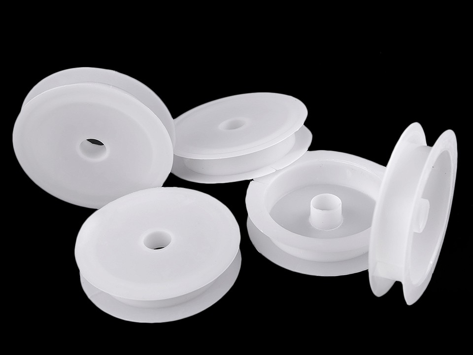 Plastic Empty Spool 1.3x6.8 cm (package 20 pc.) - white