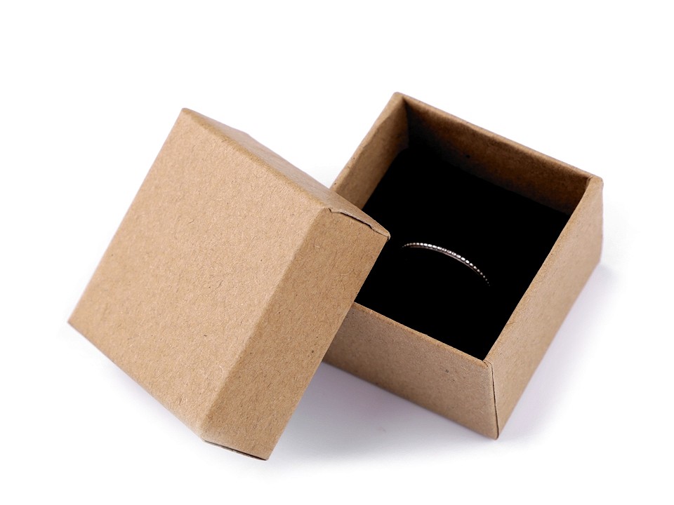 Paper Gift Box Natural 5x5 cm for Jewellery (package 2 pc.) - natural brown