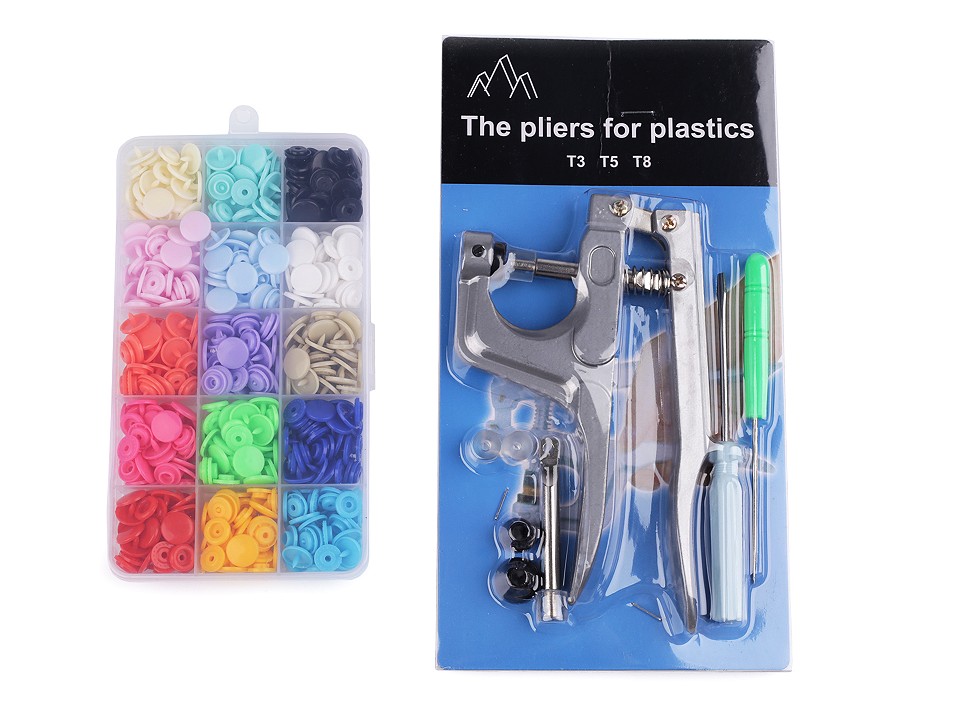 Set - Snap Pliers and Plastic Snaps size 20