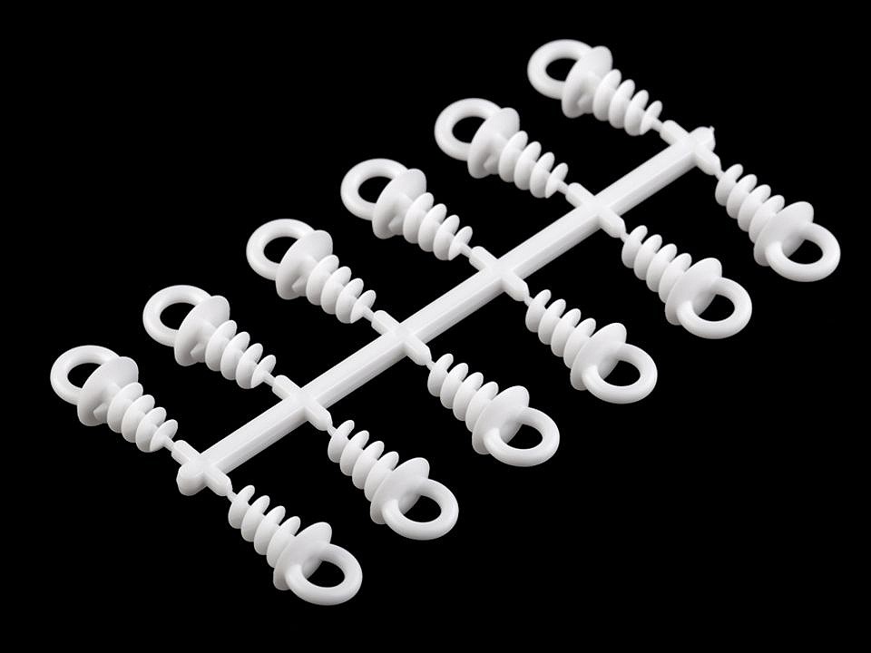 DIY Plastic Screw Eyes 1.1x2.5 cm for Polyester Shapes (set 12 pcs.) - white milk