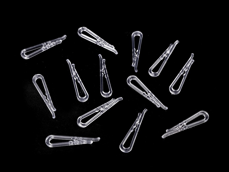 Transparent Plastic Shirt Clips / Garment Clips 10x45 mm (package 200 pc.) - Transparent