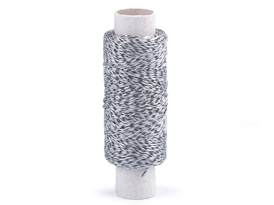 Reflective Knitting Thread Firm 50 m, grey-white, 10 pc.