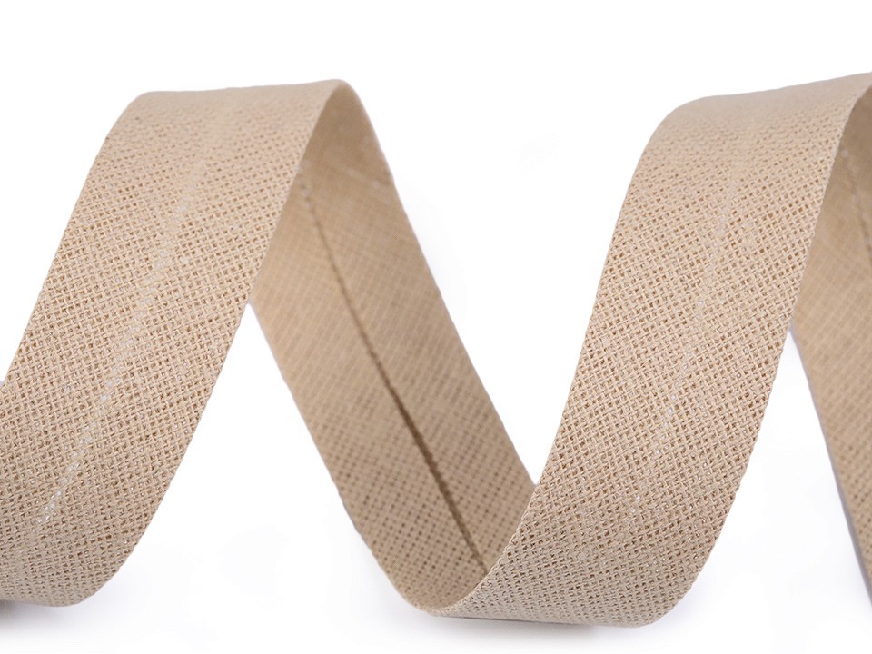 Cotton Bias Binding Tape width 18 mm folded (sold by the meter) - beige