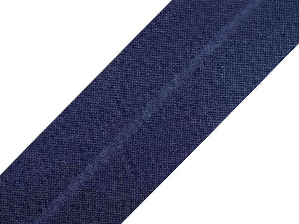 Single Fold Bias Binding cotton width 30mm (card 25 m) - dark blue