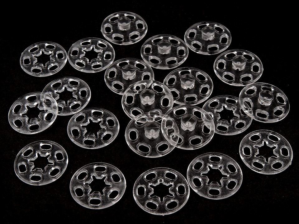 Plastic Snaps Ø15 mm, Transparent, 10 pr.