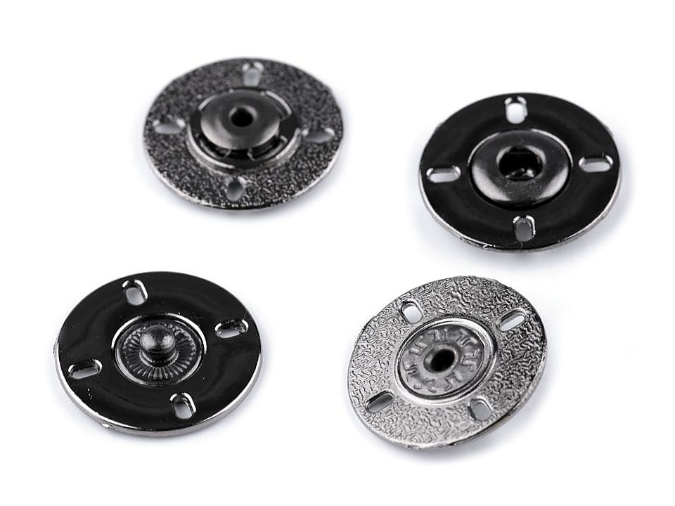 Design Snap Fasteners / Snaps Ø21 mm, black nickel, 2 pr.