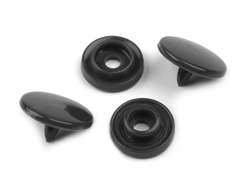 Plastic Snap Fastener size 16, black, 50 set