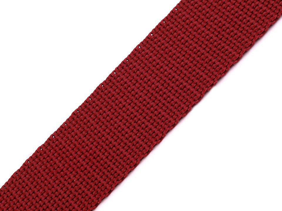 Polypropylene webbing width 30 mm, light wine red, 5 m