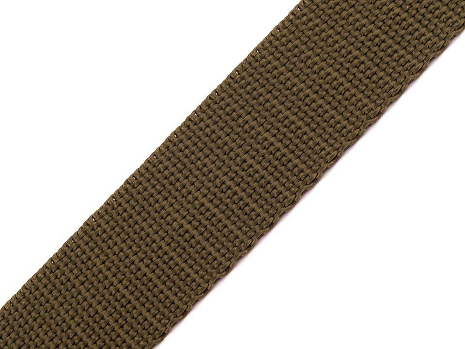 Polypropylene webbing width 30 mm, green khaki, 5 m