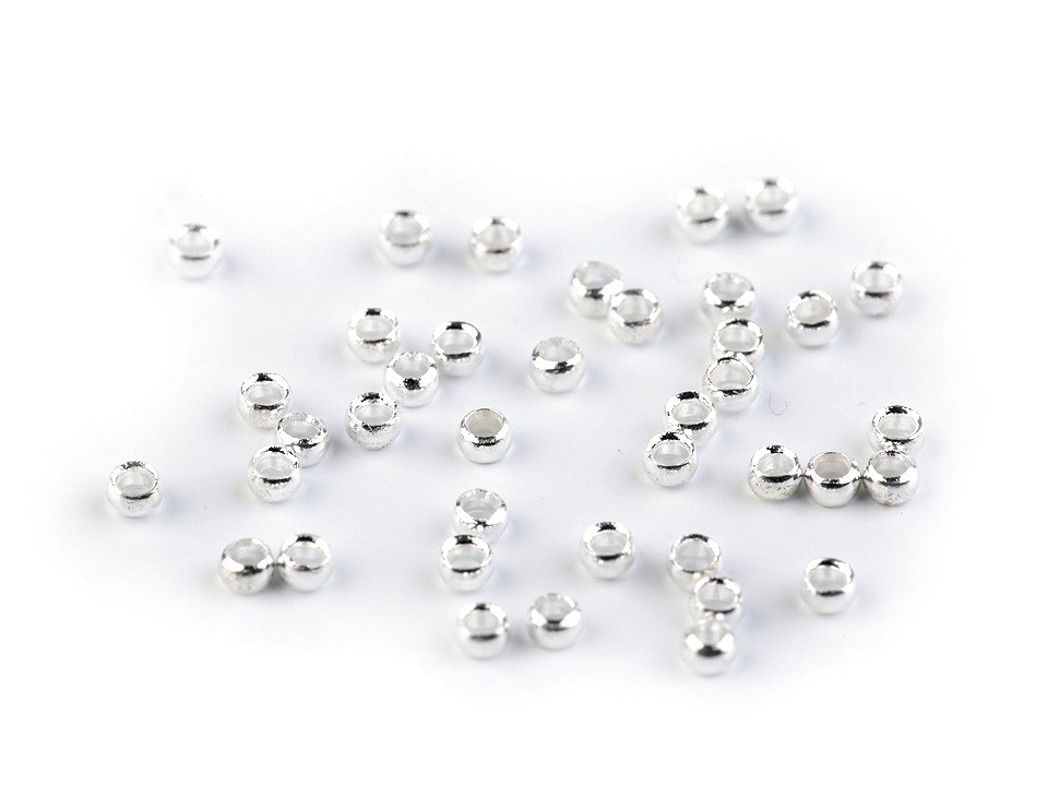 Round Crimp Beads Ø2 mm, silver, 1 g