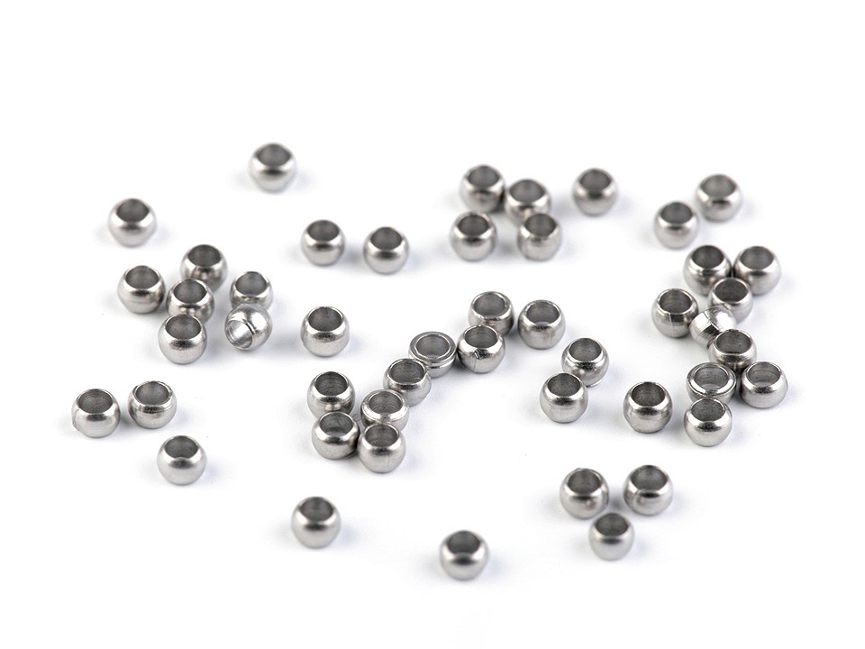 Round Crimp Beads Ø2 mm, platinum, 1 g