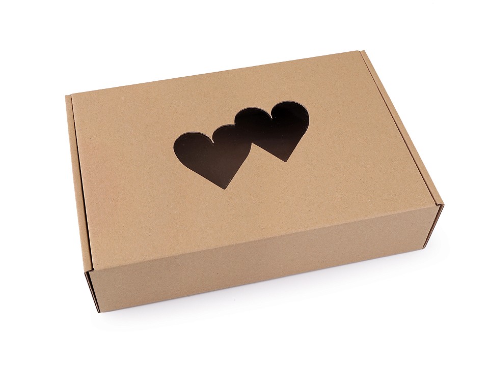 Paper Box - Heart natural brown