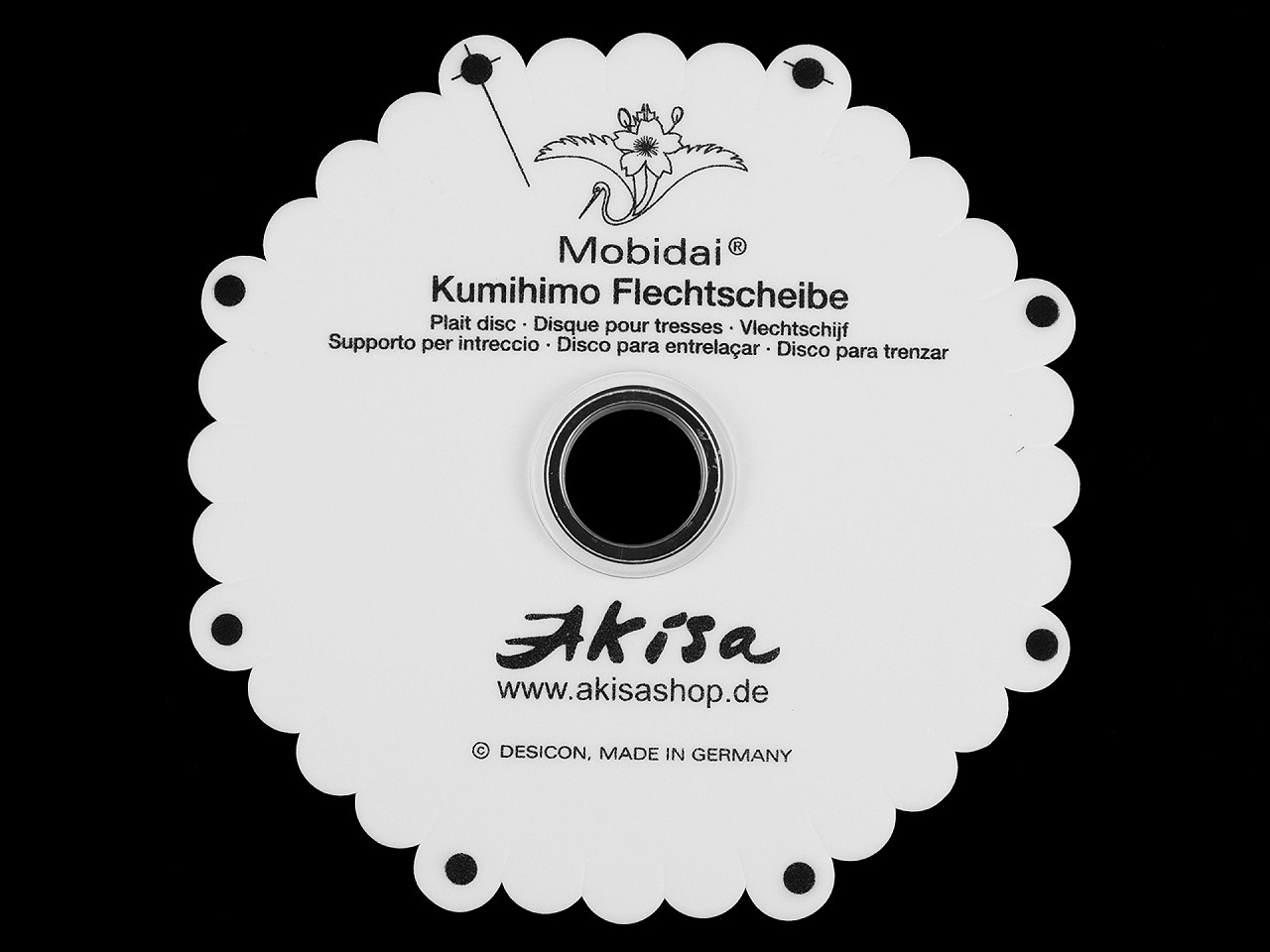 KUMIHIMO MOBIDAI Octagonal Braiding Disc, white