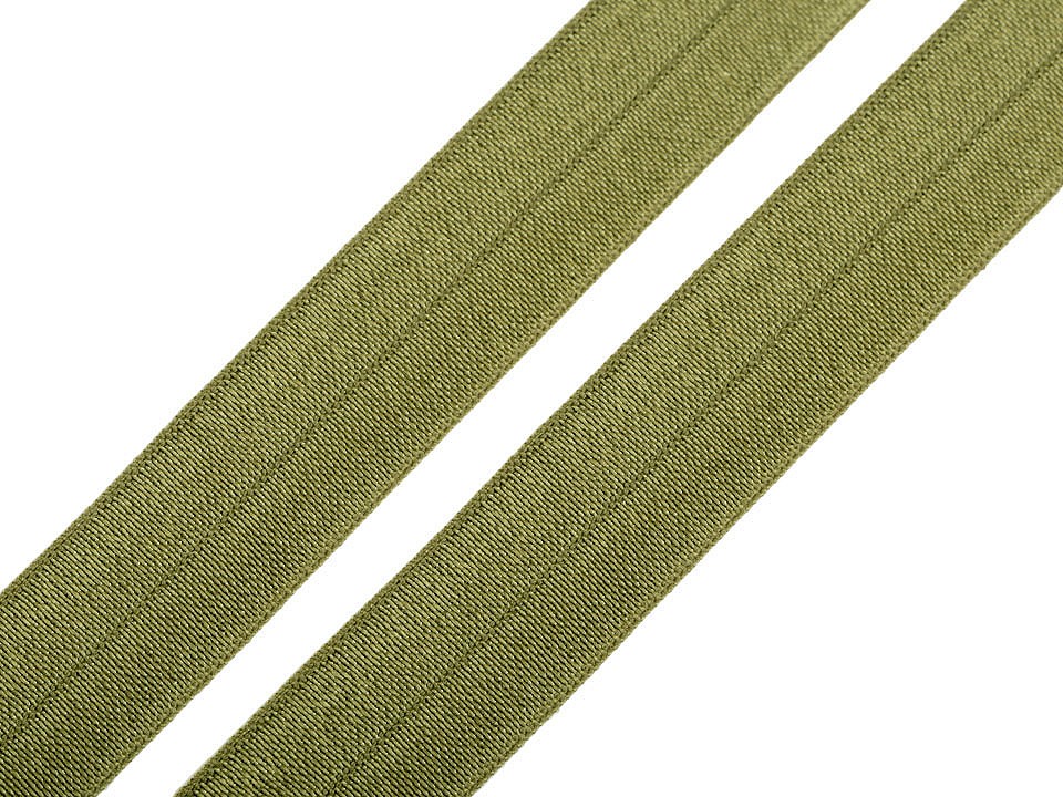 Elastic bias, lățime 20 mm (card 25 m) - verde kaki