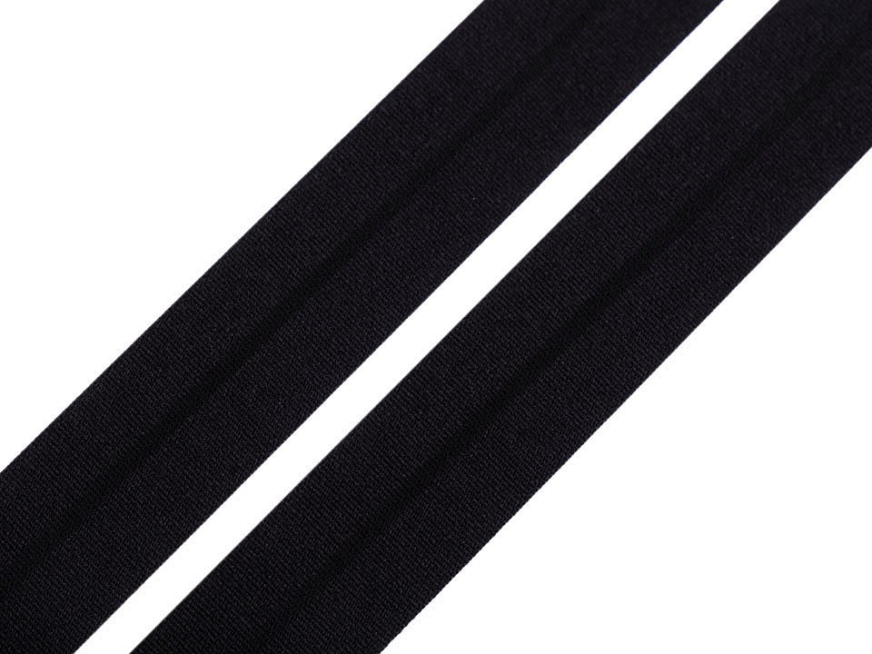 Elastic bias mat, lățime 20 mm (card 20 m) - negru