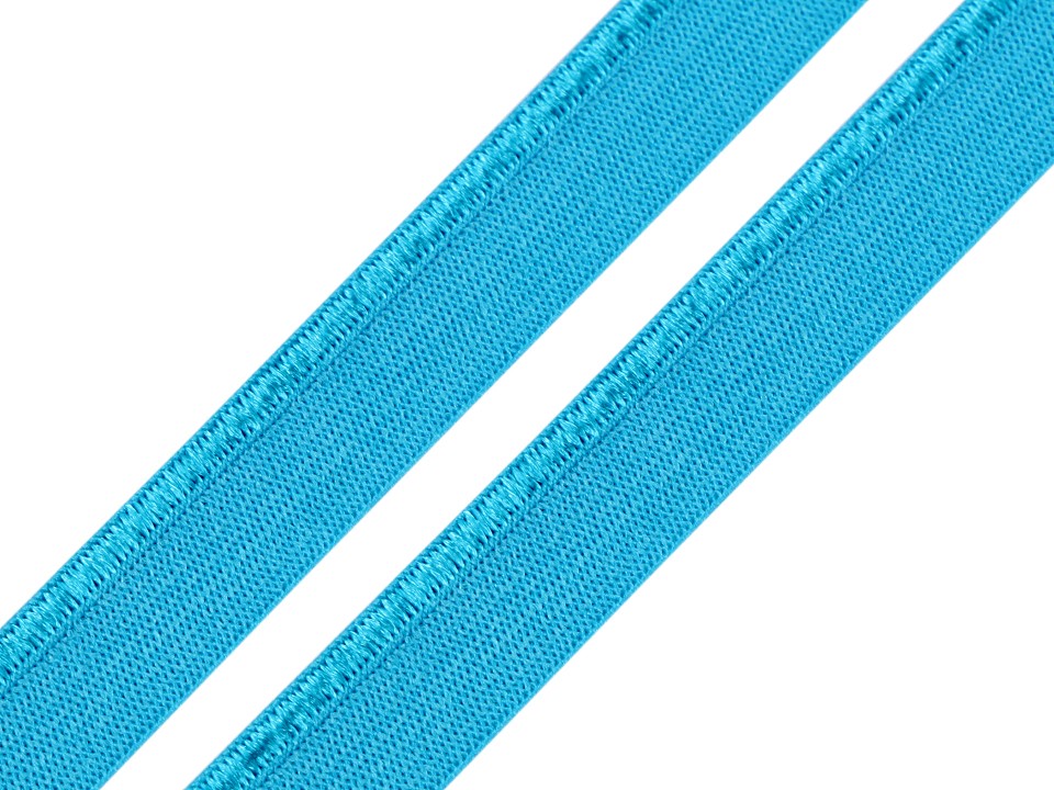 Elastic cu paspoal, lățime 11 mm (card 25 m) - albastru azur