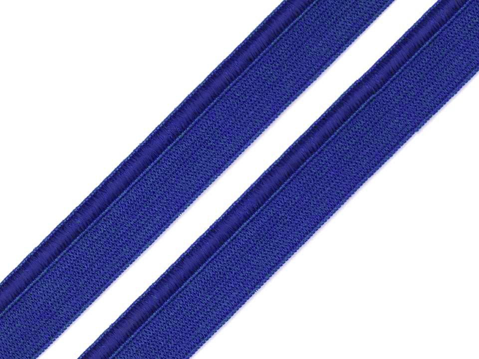 Elastic cu paspoal, lățime 11 mm (card 25 m) - albastru cobalt