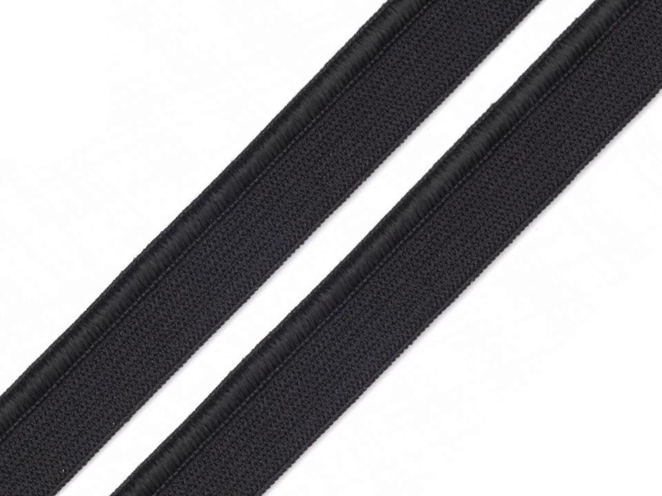 Elastic cu paspoal, lățime 11 mm (card 25 m) - negru