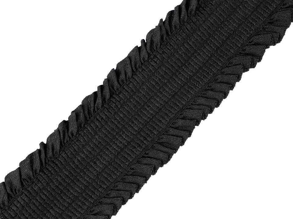 Elastic plisat la metru, lățime 48 mm - negru