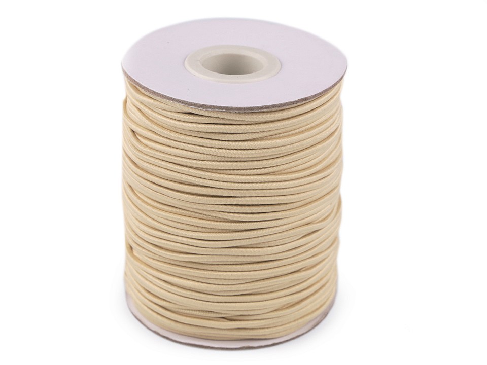 Elastic rotund, Ø2 mm (rola 50 m) - bej