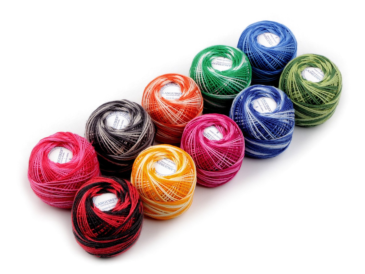 Cotton Yarn Ombré 10 g, mix, 10 pc.