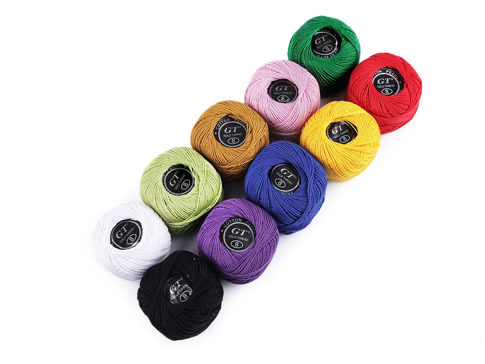 Cotton Yarn 8 g, mix of random colours, 10 pc.