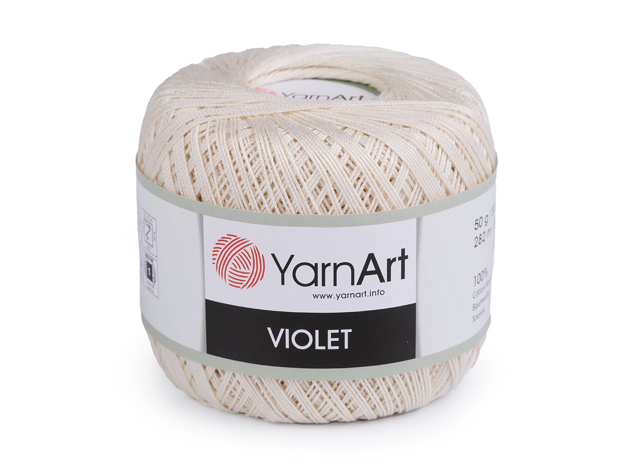 Cotton Crochet Yarn Violet 50 g, creamy light