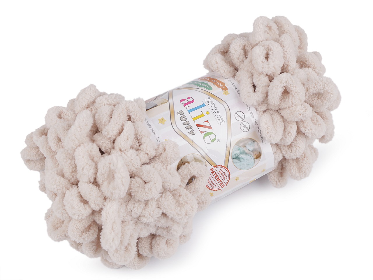 Knitting Yarn Alize Puffy 100 g, lightbeige