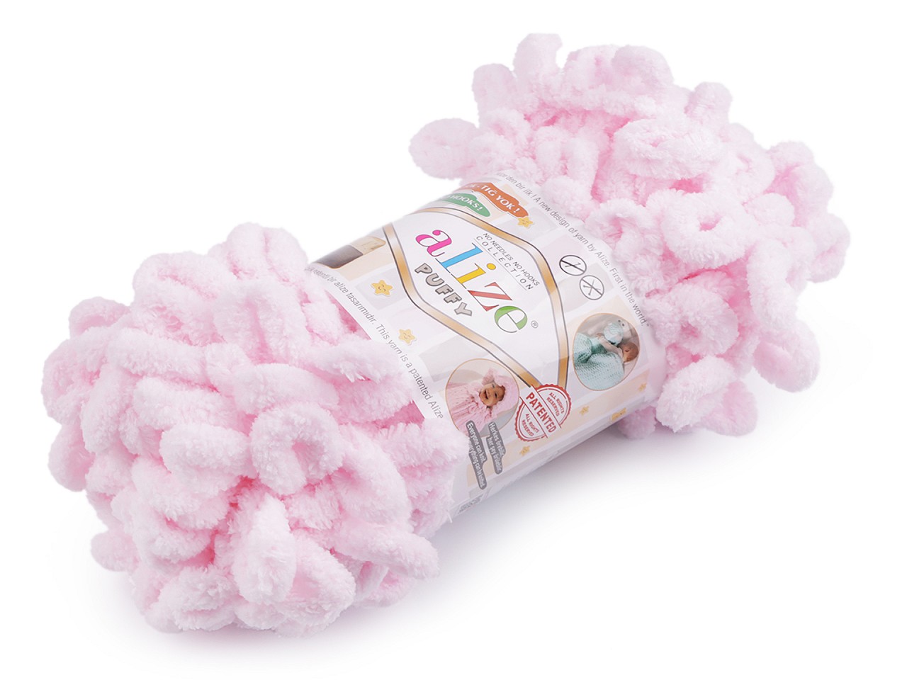 Knitting Yarn Alize Puffy 100 g, pale pink