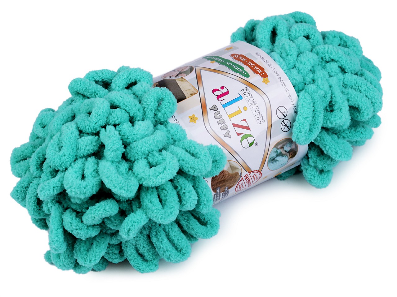 Knitting Yarn Alize Puffy 100 g, sea turquoise