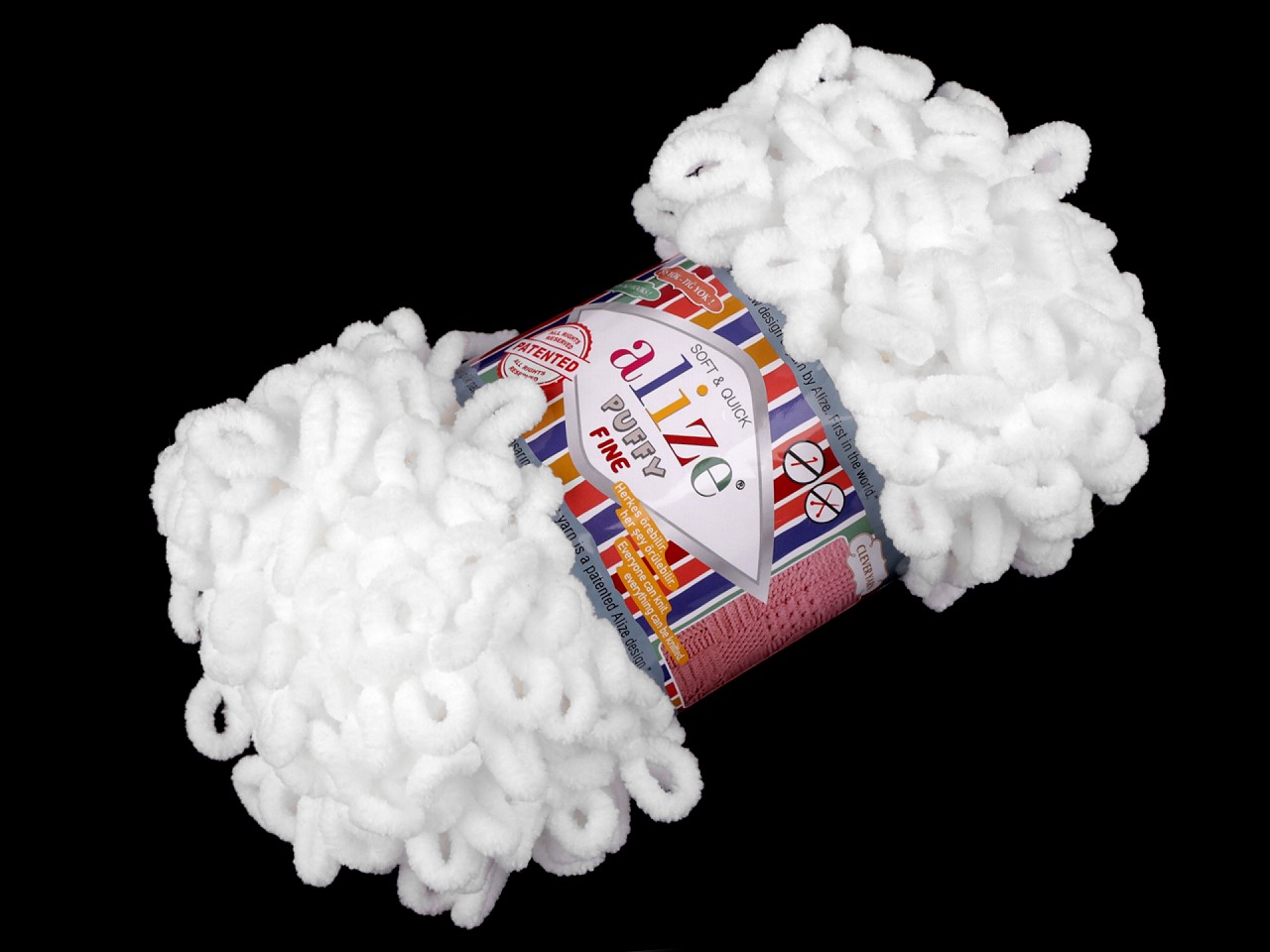 Knitting Yarn Alize Puffy Fine 100 g, white