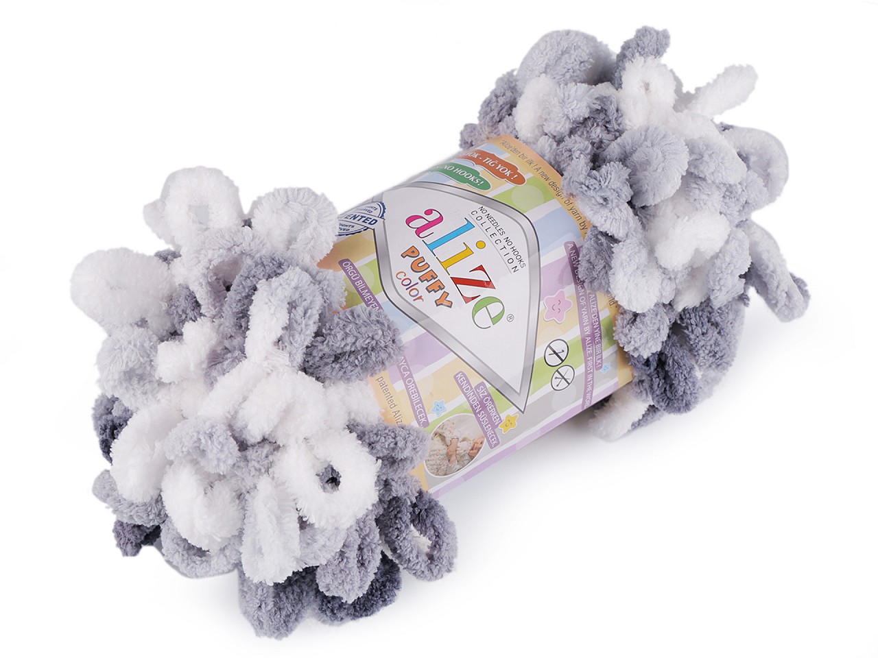 Knitting Yarn Alize Puffy color 100 g, grey