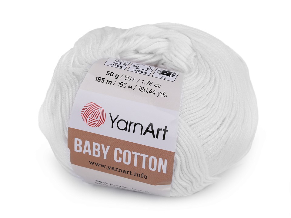 Knitting Yarn Baby Cotton 50 g - white