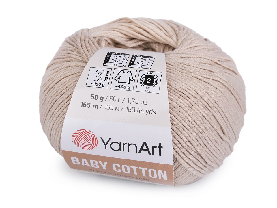 Knitting Yarn Baby Cotton 50 g - lightbeige