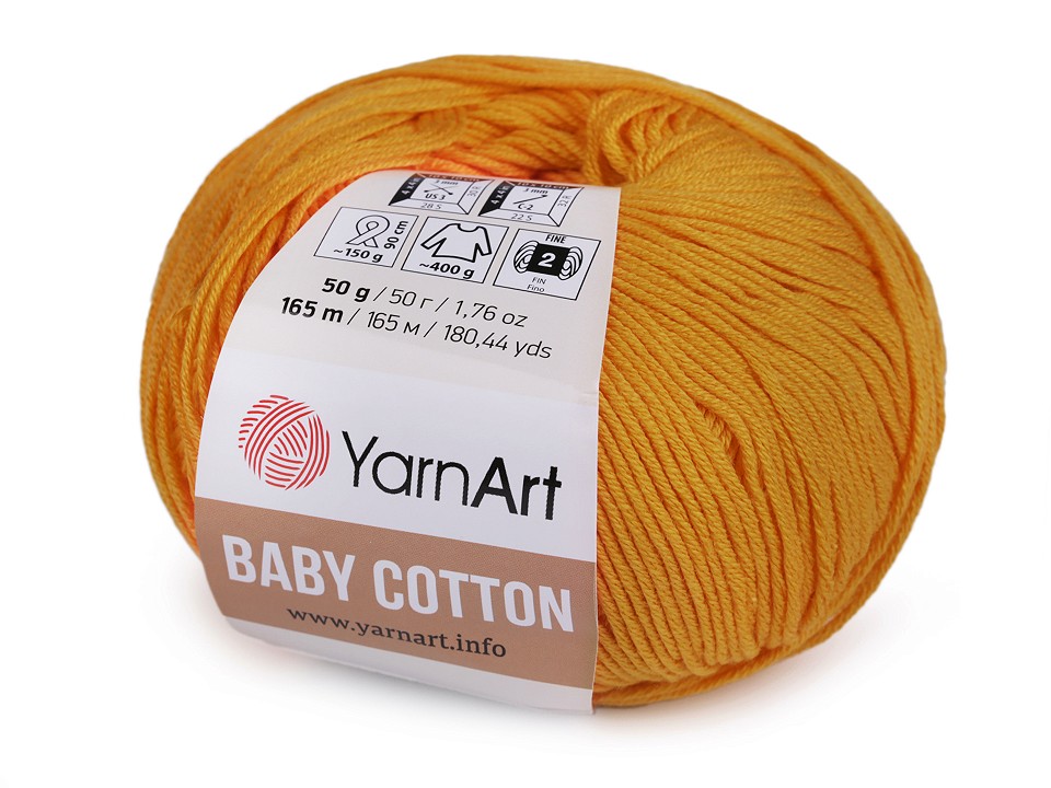 Knitting Yarn Baby Cotton 50 g - mustard