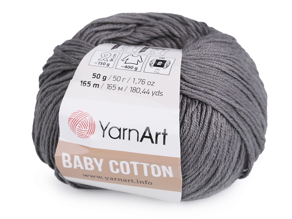 Knitting Yarn Baby Cotton 50 g - grey