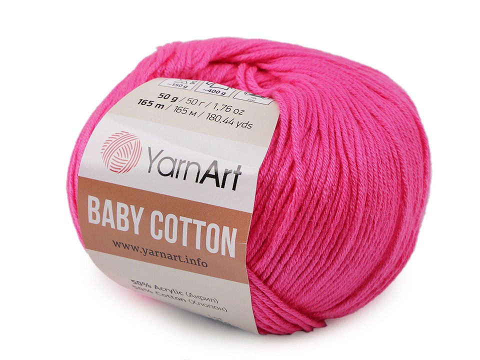 Knitting Yarn Baby Cotton 50 g - pink