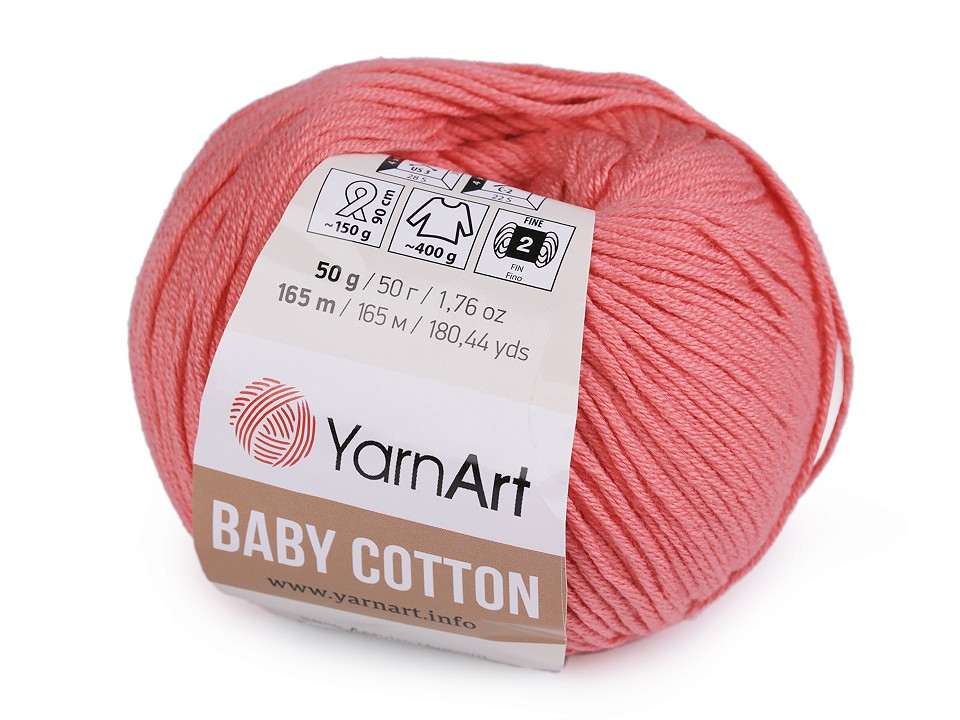 Knitting Yarn Baby Cotton 50 g - coral light