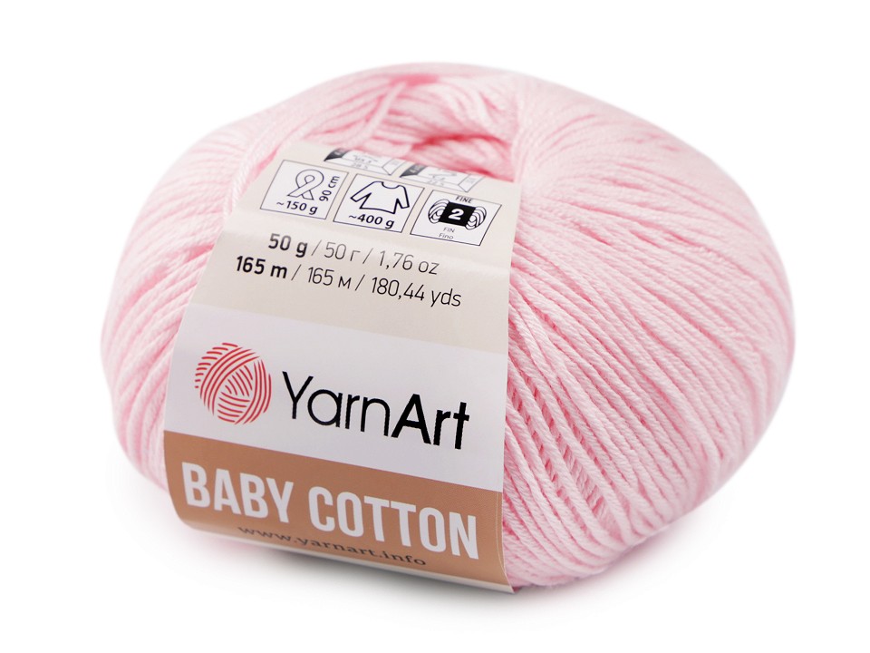 Knitting Yarn Baby Cotton 50 g - light pink