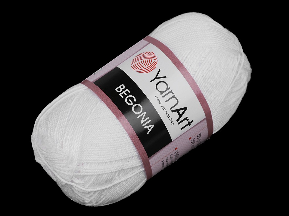 Cotton Knitting Yarn Begonia 50 g - white milk