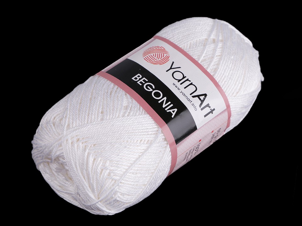 Cotton Knitting Yarn Begonia 50 g - white