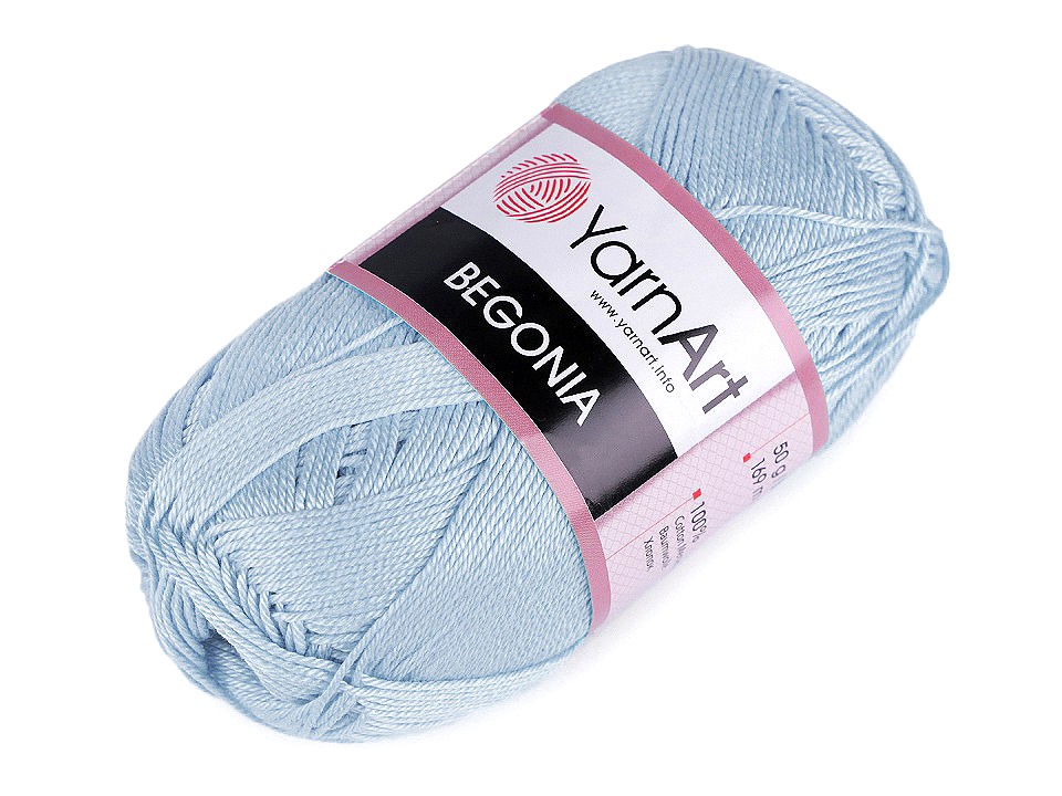 Cotton Knitting Yarn Begonia 50 g - light blue