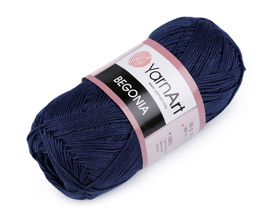 Cotton Knitting Yarn Begonia 50 g - blue dark