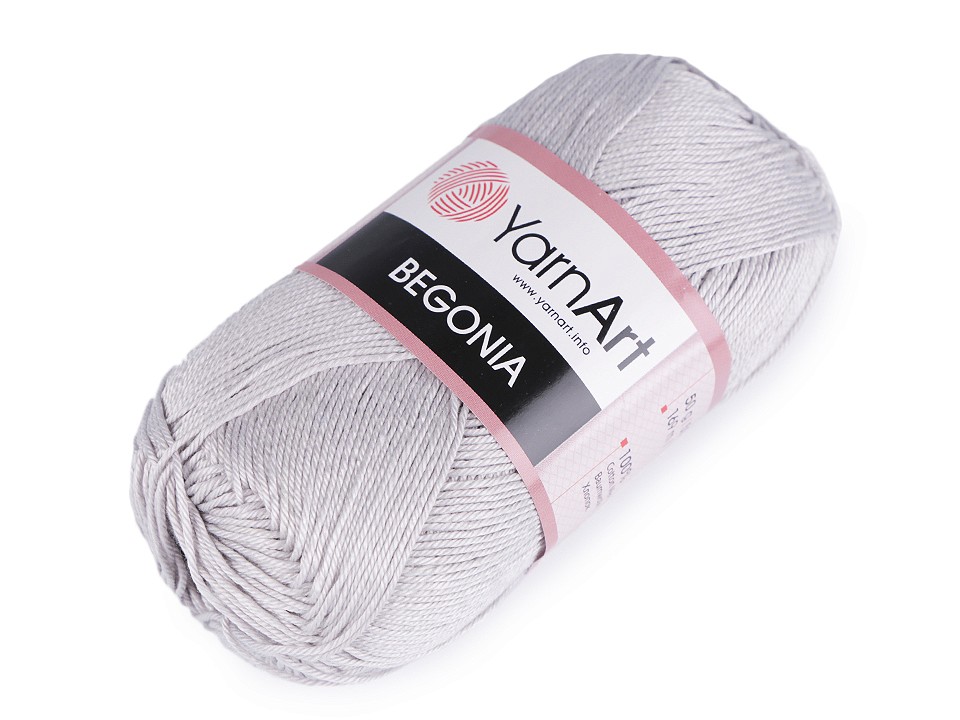 Cotton Knitting Yarn Begonia 50 g - very light grey