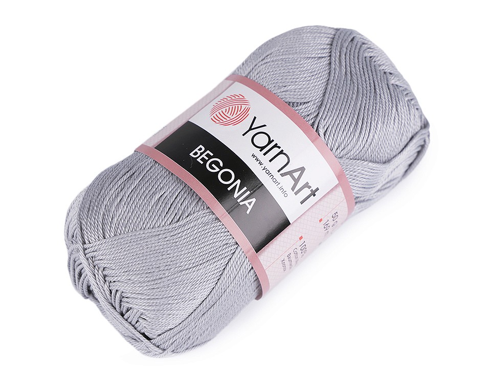 Cotton Knitting Yarn Begonia 50 g - dove grey