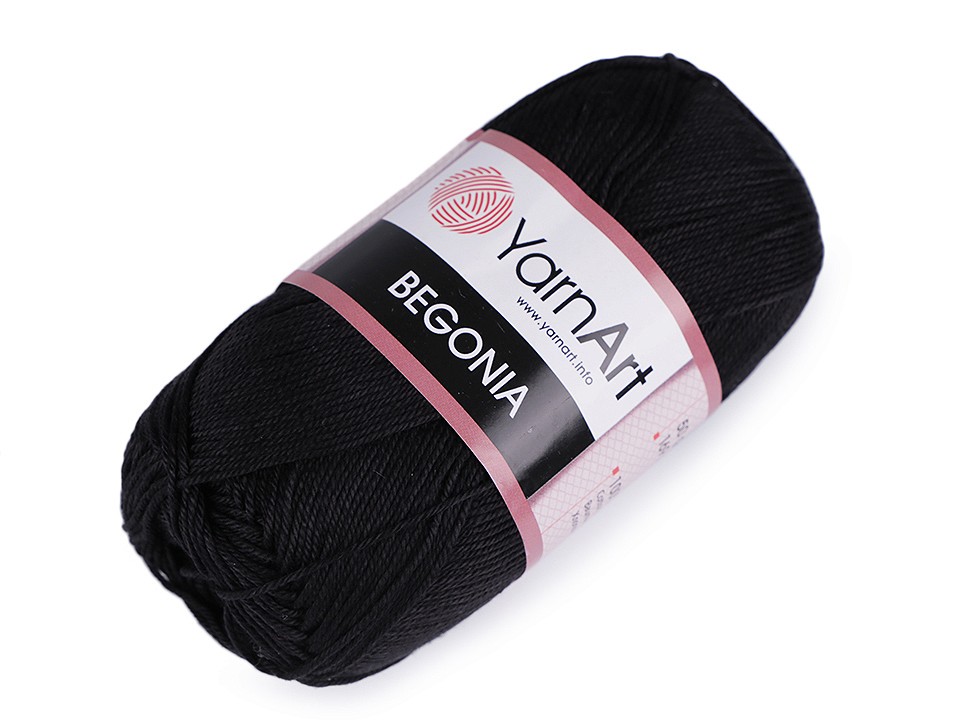 Cotton Knitting Yarn Begonia 50 g - black