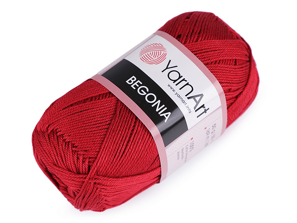 Cotton Knitting Yarn Begonia 50 g - red strawberry