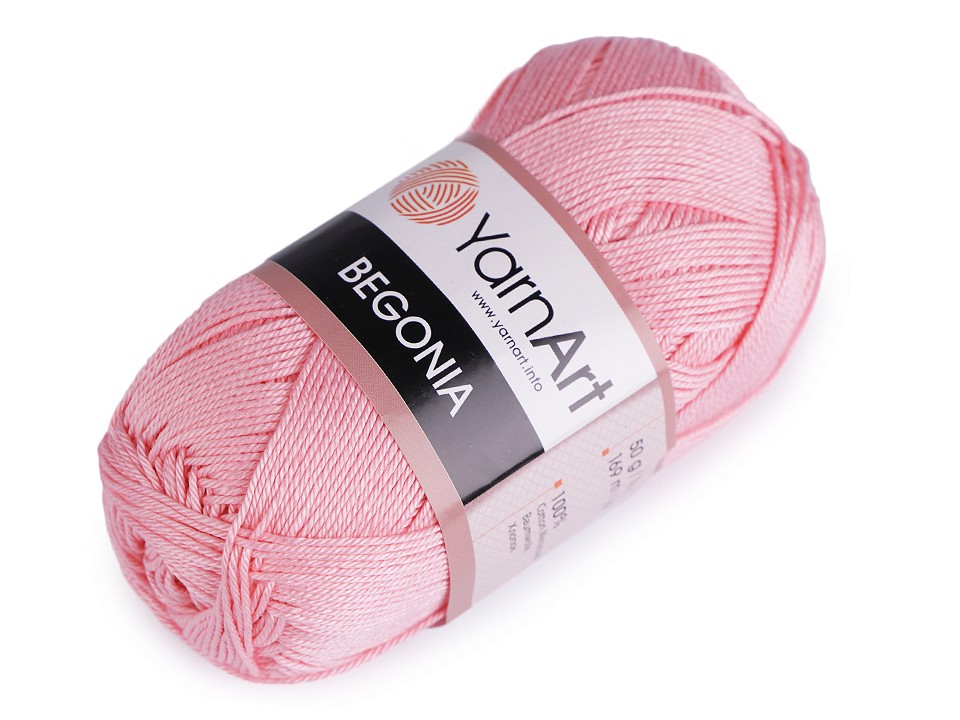 Cotton Knitting Yarn Begonia 50 g - light pink