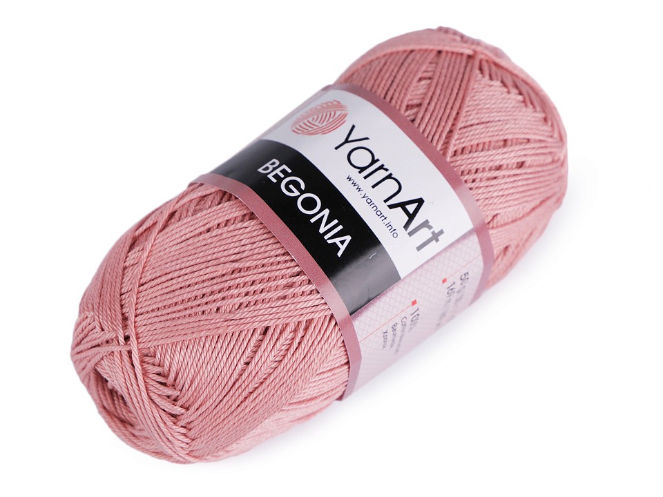 Cotton Knitting Yarn Begonia 50 g - vintage pink